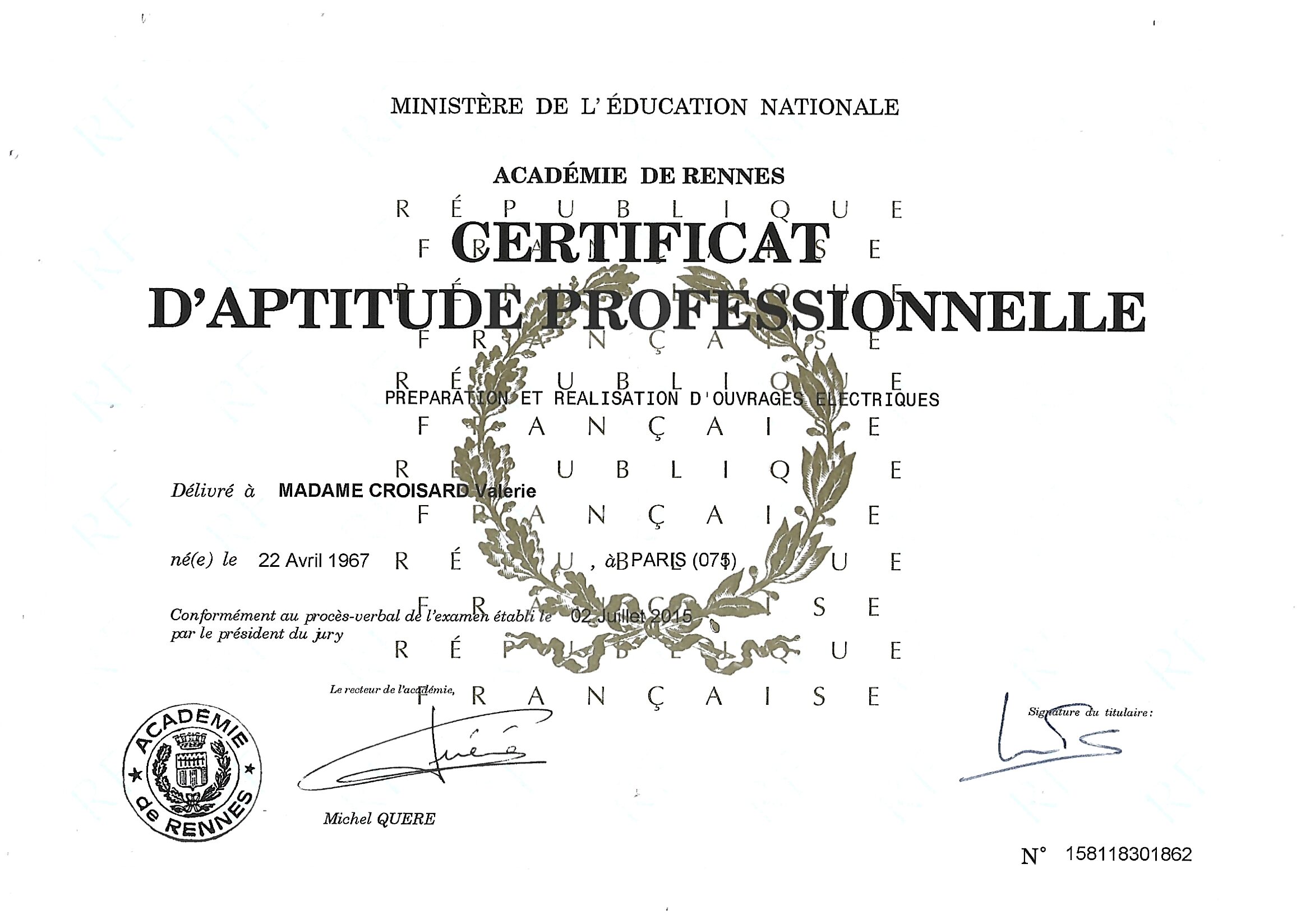 Certificat d'aptitude professionnelle