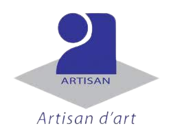 Logo Artisan d'art bleu et gris